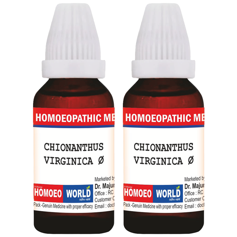 Dr. Majumder Homeo World Chionanthus Virginica Mother Tincture (30ml Each) Q combo pack of 2 bottles