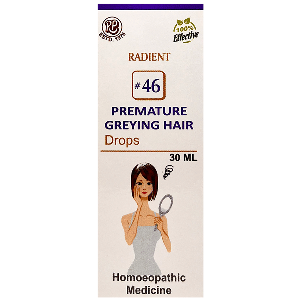 Radient #46 Premature Greying Hair Drops bottle of 30 ml Oral Drops