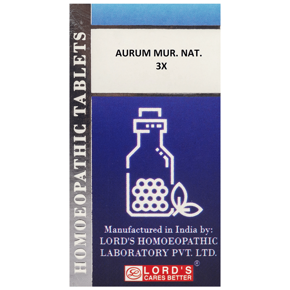 Lord's Aurum Mur Nat Trituration Tablet 3X bottle of 25 gm Trituration Tablet