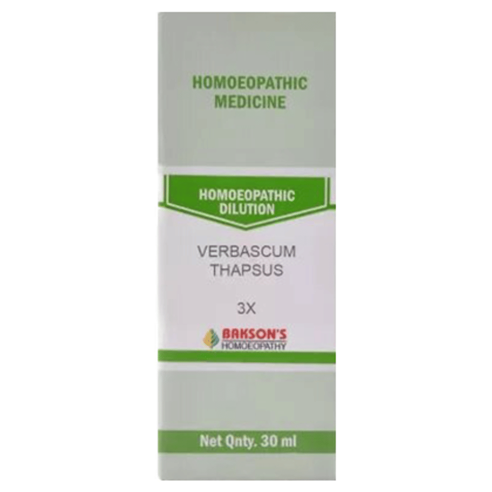 Bakson's Homeopathy Verbascum Thapsus Dilution 3X bottle of 30 ml Dilution Bakson's Homeopathy Verbascum Thapsus Dilution 3X bottle of 30 ml Dilution