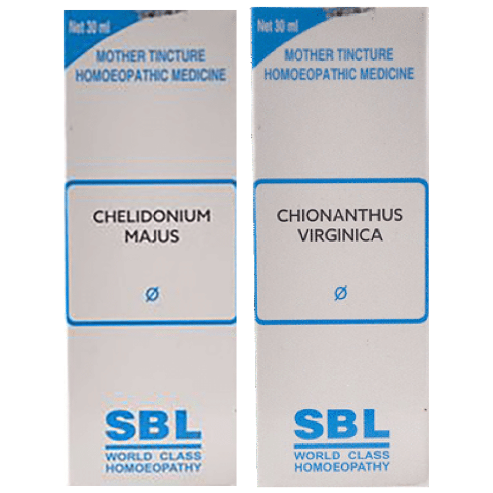 Combo Pack of SBL Chelidonium Majus Mother Tincture Q & SBL Chionanthus Virginica Mother Tincture Q (30ml Each) combo pack of 2 bottles