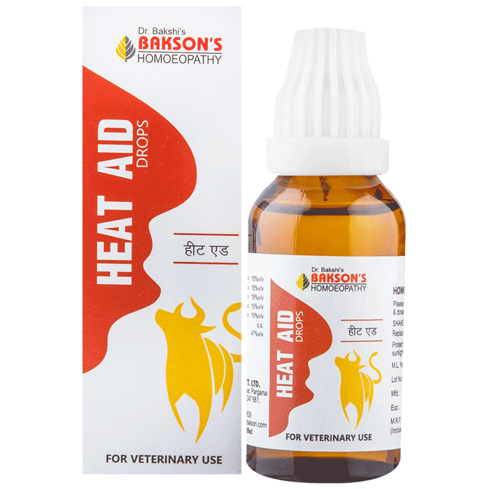 Bakson's Homeopathy Heat Aid Drop for Veterinary Use bottle of 30 ml Drop