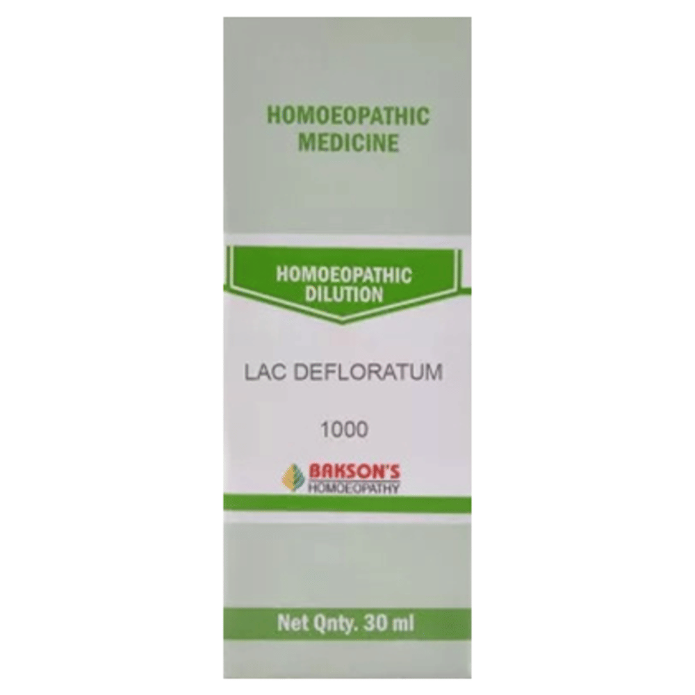 Bakson's Homeopathy Lac Defloratum Dilution 1000 CH bottle of 30 ml Dilution