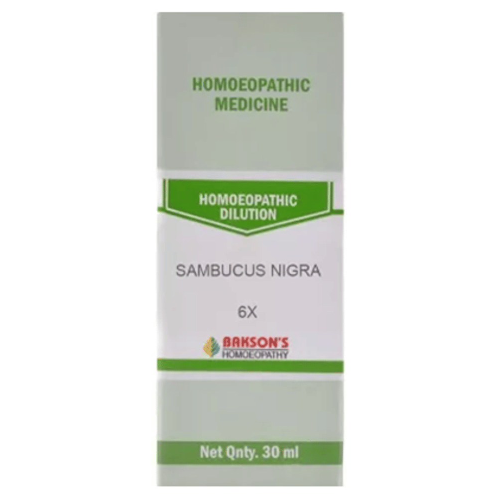 Bakson's Homeopathy Sambucus Nigra Dilution 6X bottle of 30 ml Dilution