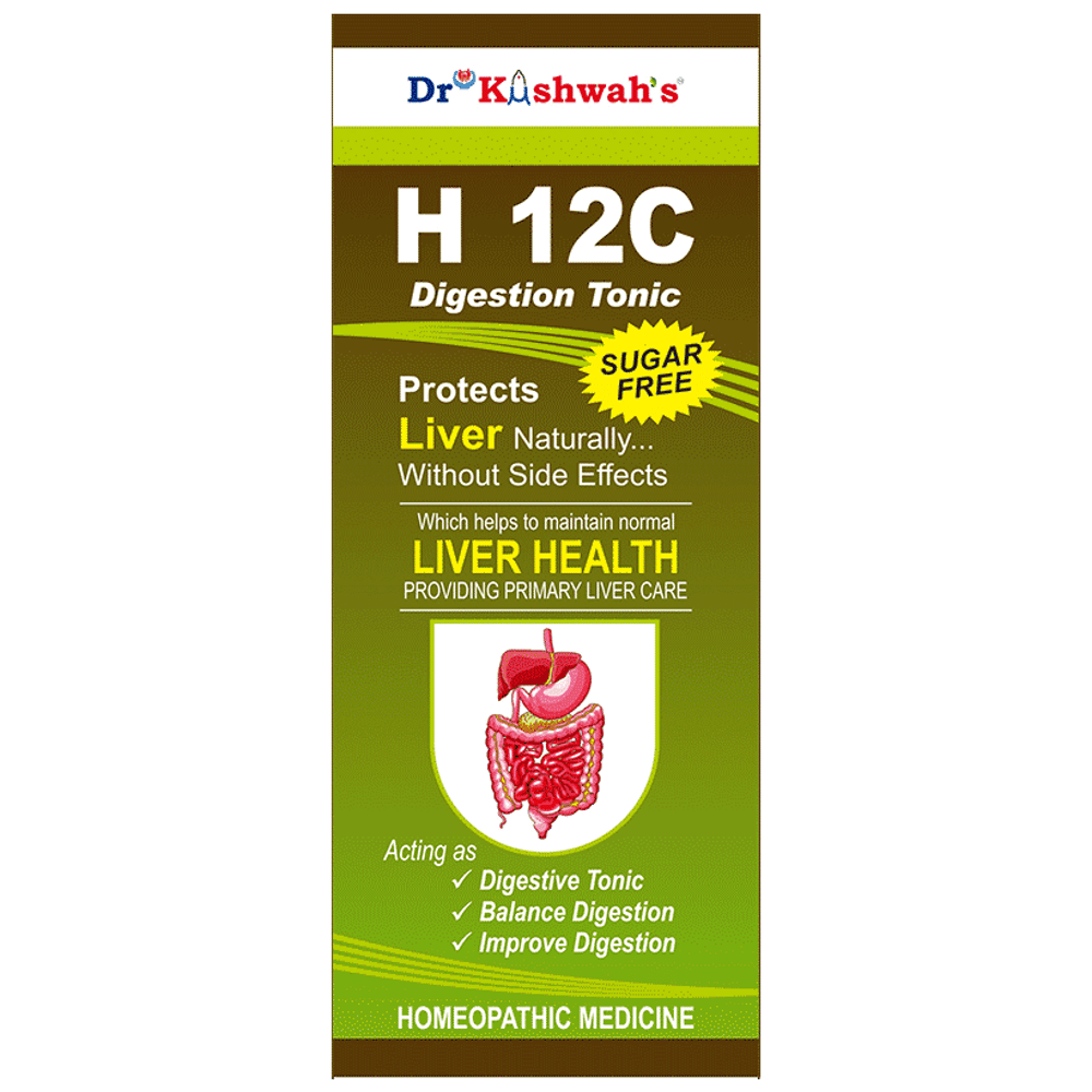 Dr Kushwah's H 12C Digestion Tonic Sugar Free bottle of 225 ml Tonic