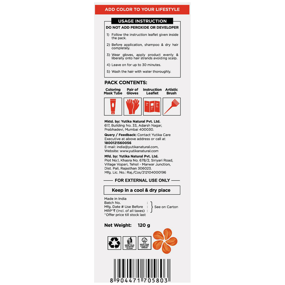 CosGlam Semi Permanent Hair Color | PPD & Ammonia free | Vibrant Orange tube of 120 gm Cream CosGlam Semi Permanent Hair Color | PPD & Ammonia free | Vibrant Orange tube of 120 gm Cream