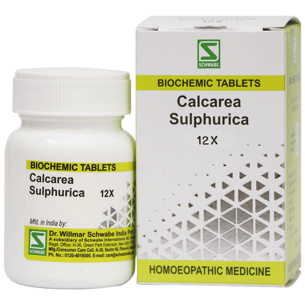 Dr Willmar Schwabe India Calcarea Sulphurica Biochemic Tablet 12X bottle of 25 gm Biochemic Tablet