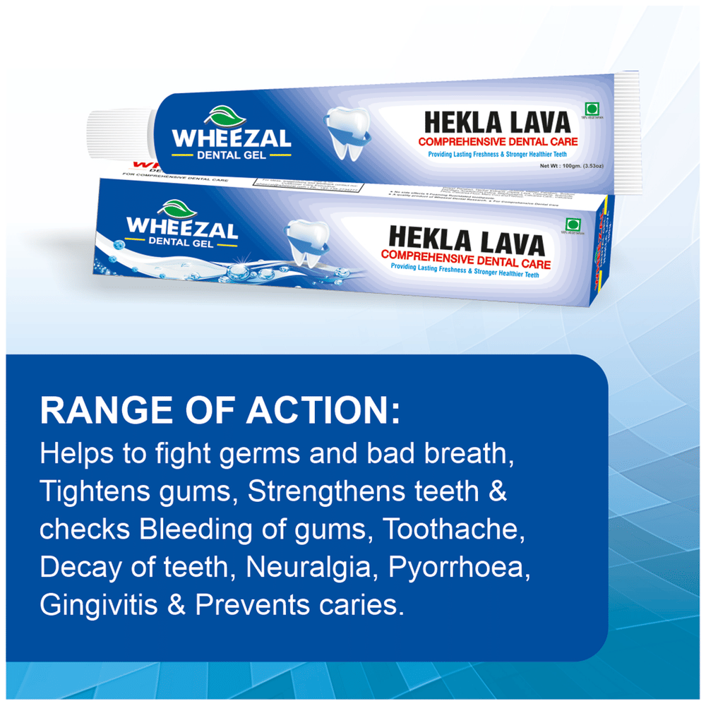 Wheezal Hekla Lava Dental Dental Gel tube of 100 gm Dental Gel