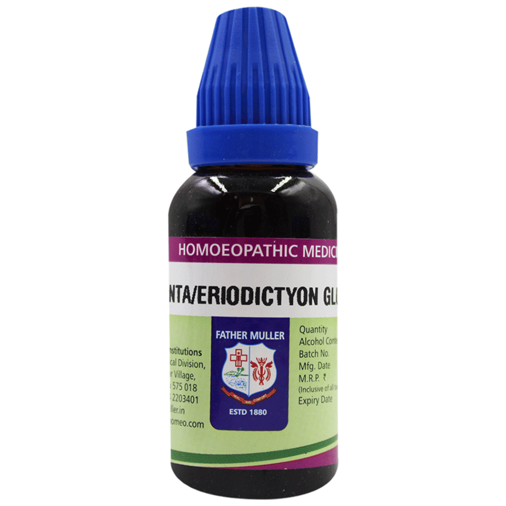 Father Muller Yerba Santa (Eriodictyon Glutinosum) Drop Q bottle of 30 ml Oral Drops