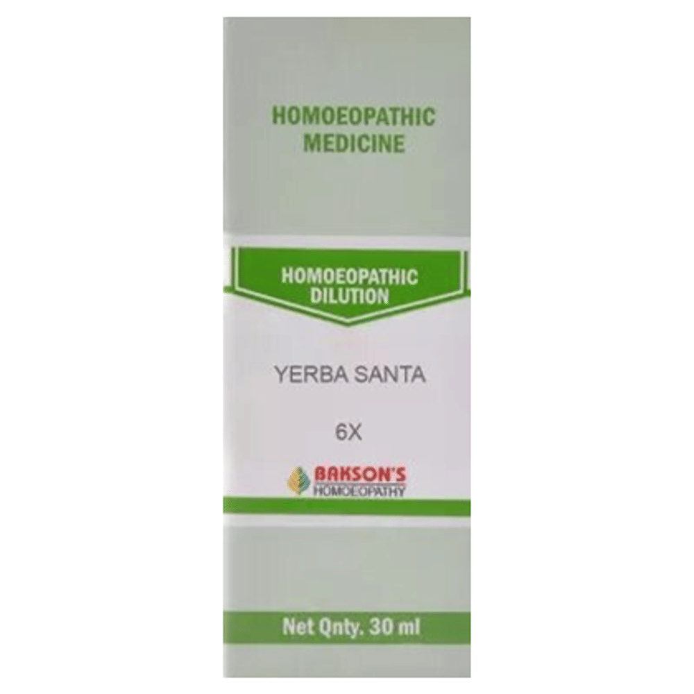 Bakson's Homeopathy Yerba Santa  Dilution 6X bottle of 30 ml Dilution