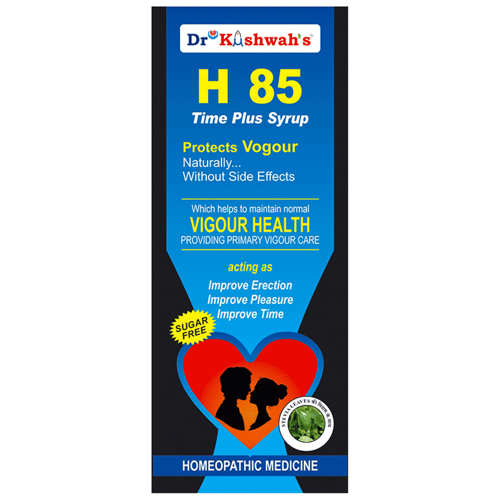 Dr Kushwah's H 85 Time Plus Syrup Sugar Free bottle of 225 ml Syrup