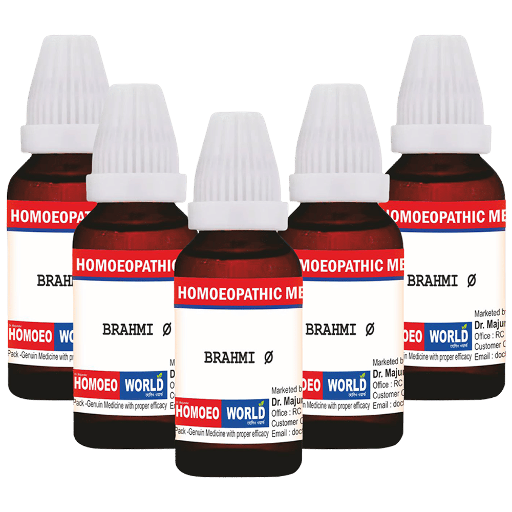 Dr. Majumder Homeo World  Bacopa Monnieri (Brahmi) Mother Tincture Q combo pack of 5 Packs
