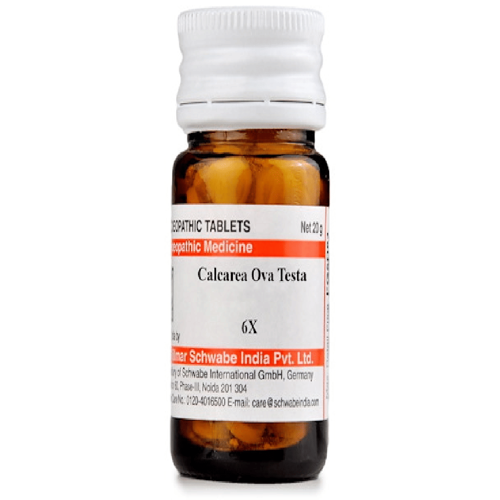 Dr Willmar Schwabe India Calcarea Ova Testa Trituration Tablet 6X bottle of 20 gm Trituration Tablet