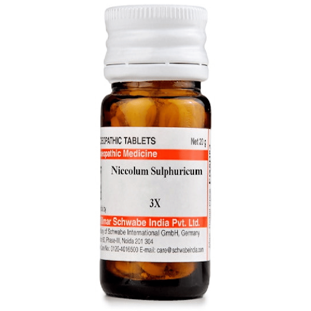 Dr Willmar Schwabe India Niccolum Sulphuricum Trituration Tablet 3X bottle of 20 gm Trituration Tablet