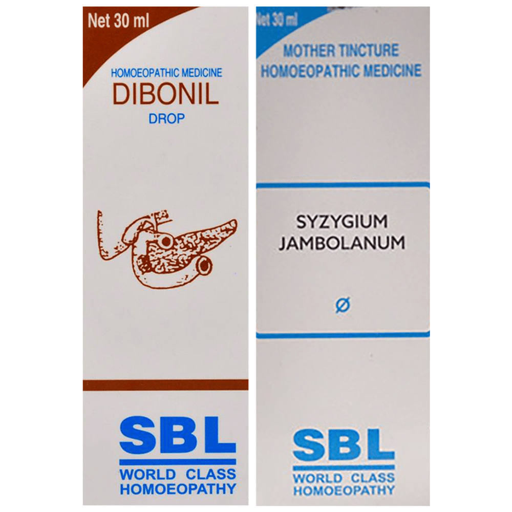 Combo Pack of SBL Syzygium Jambolanum Mother Tincture Q & SBL Dibonil Drop (30ml Each) combo pack of 2 bottles