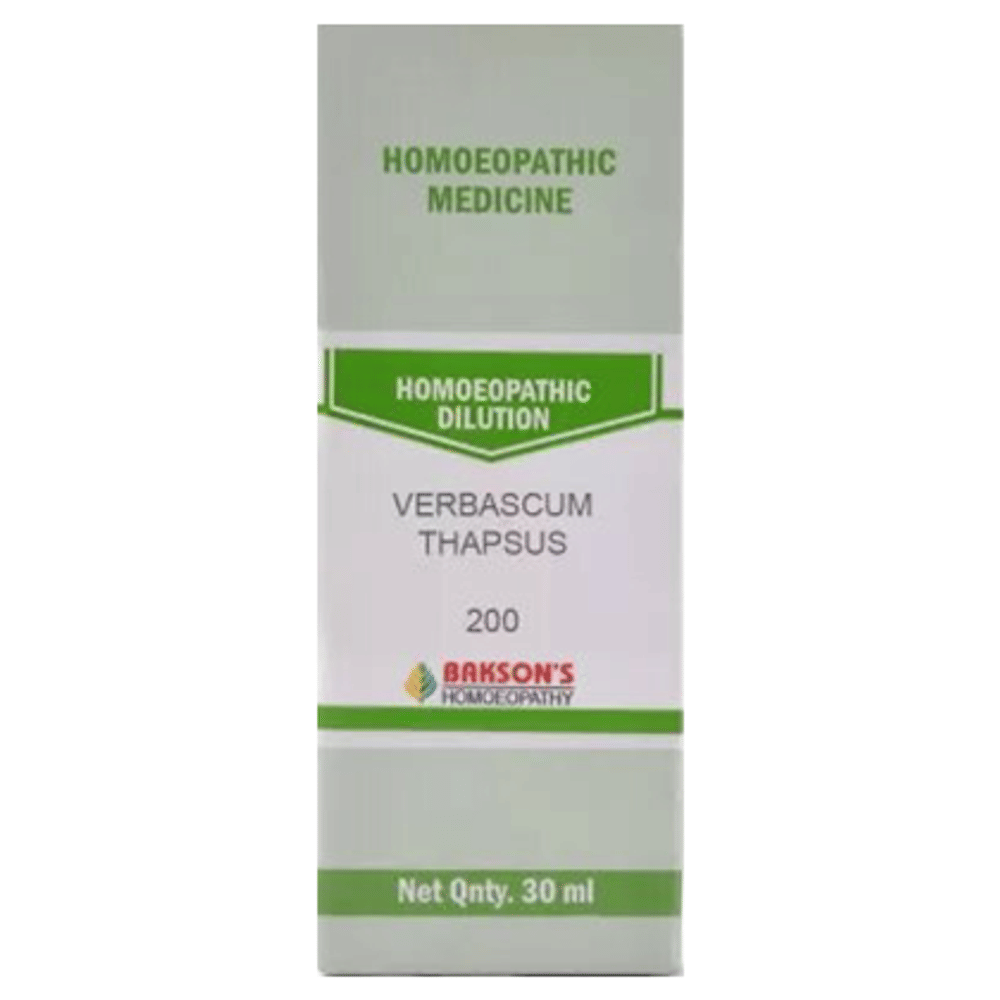Bakson's Homeopathy Verbascum Thapsus  Dilution 200 bottle of 30 ml Dilution