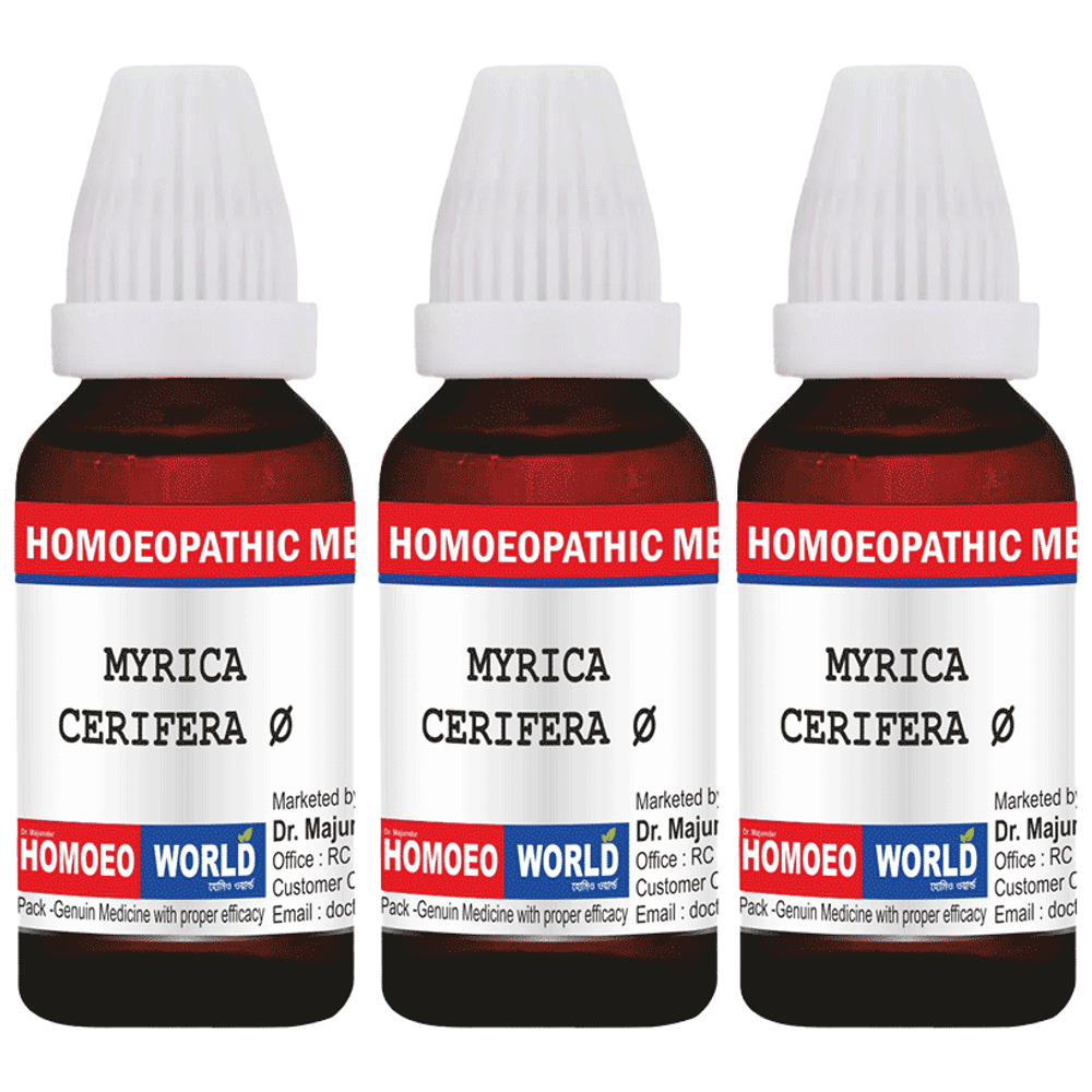 Dr. Majumder Homeo World Myrica Cerifera Mother Tincture (30ml Each) Q combo pack of 3 bottles