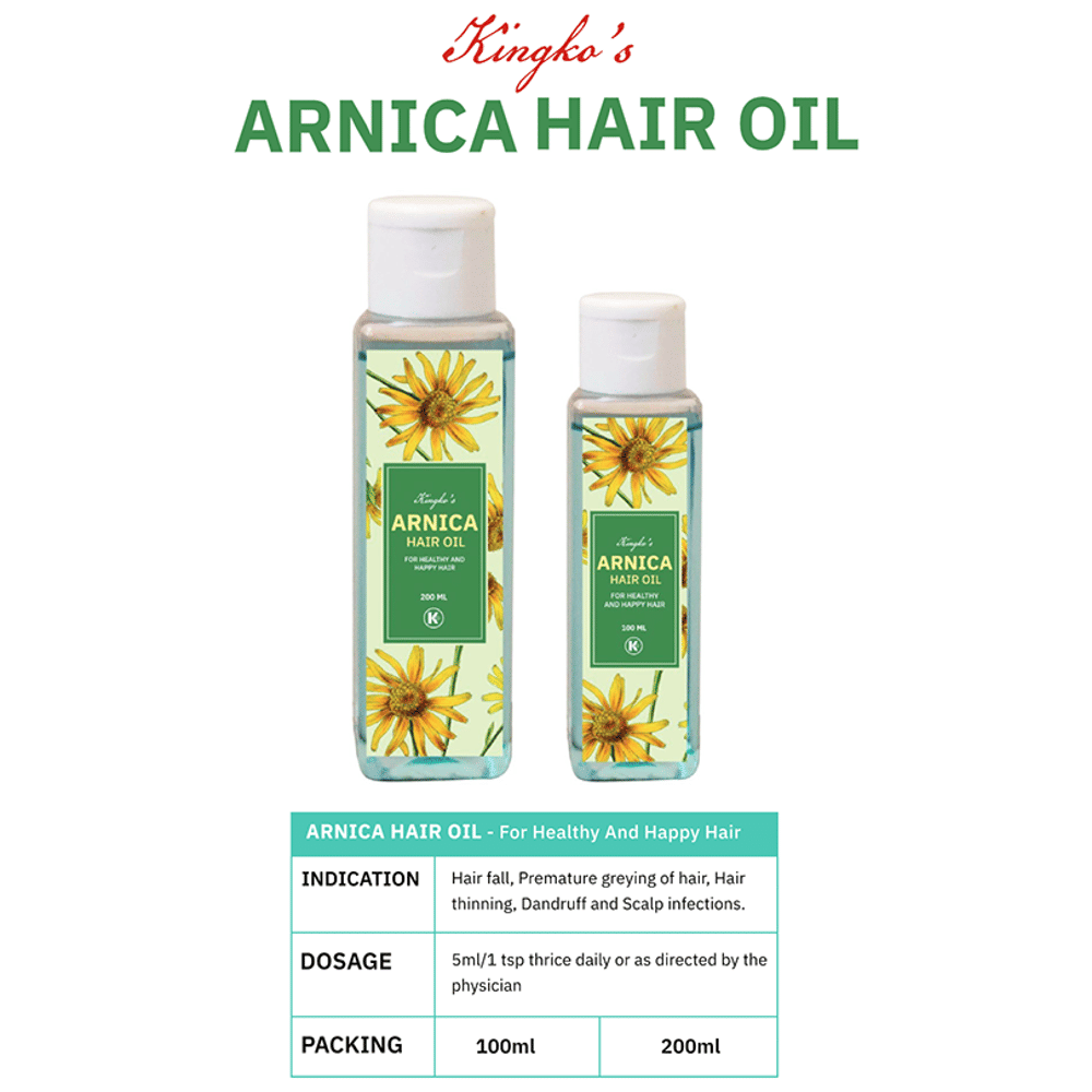 Kingko's Arnica Hair Oil bottle of 200 ml Oil