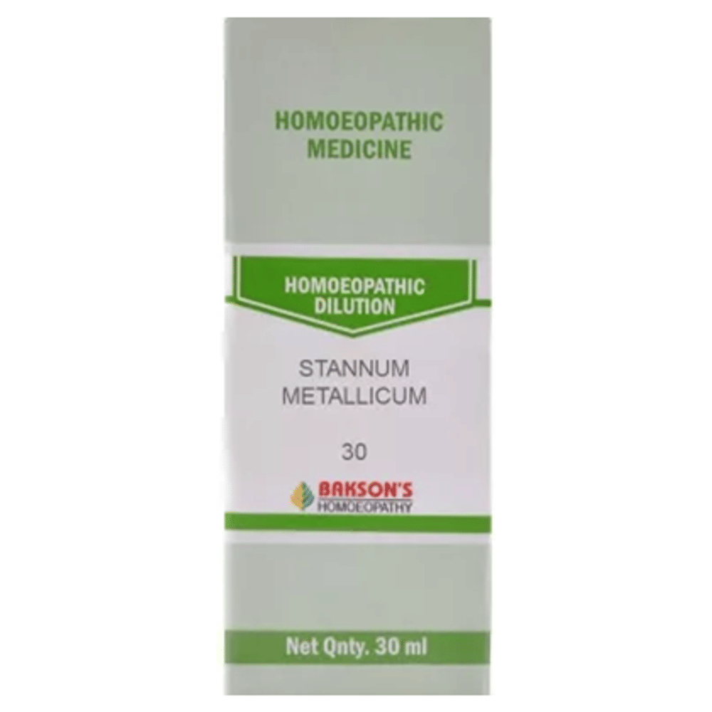 Bakson's Homeopathy Stannum Metallicum Dilution 30 bottle of 30 ml Dilution