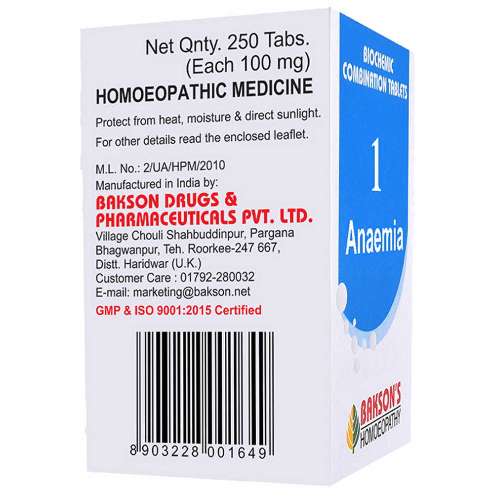 Bakson's Homeopathy Biocombination 1 Tablet bottle of 250 biocombination tablets Bakson's Homeopathy Biocombination 1 Tablet bottle of 250 biocombination tablets