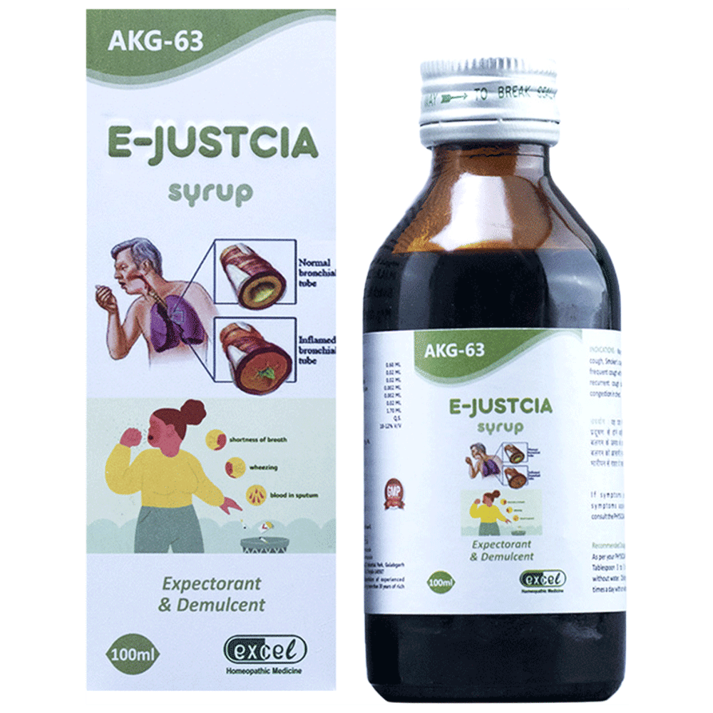 Excel AKG 63 E-Justcia Syrup bottle of 100 ml Syrup