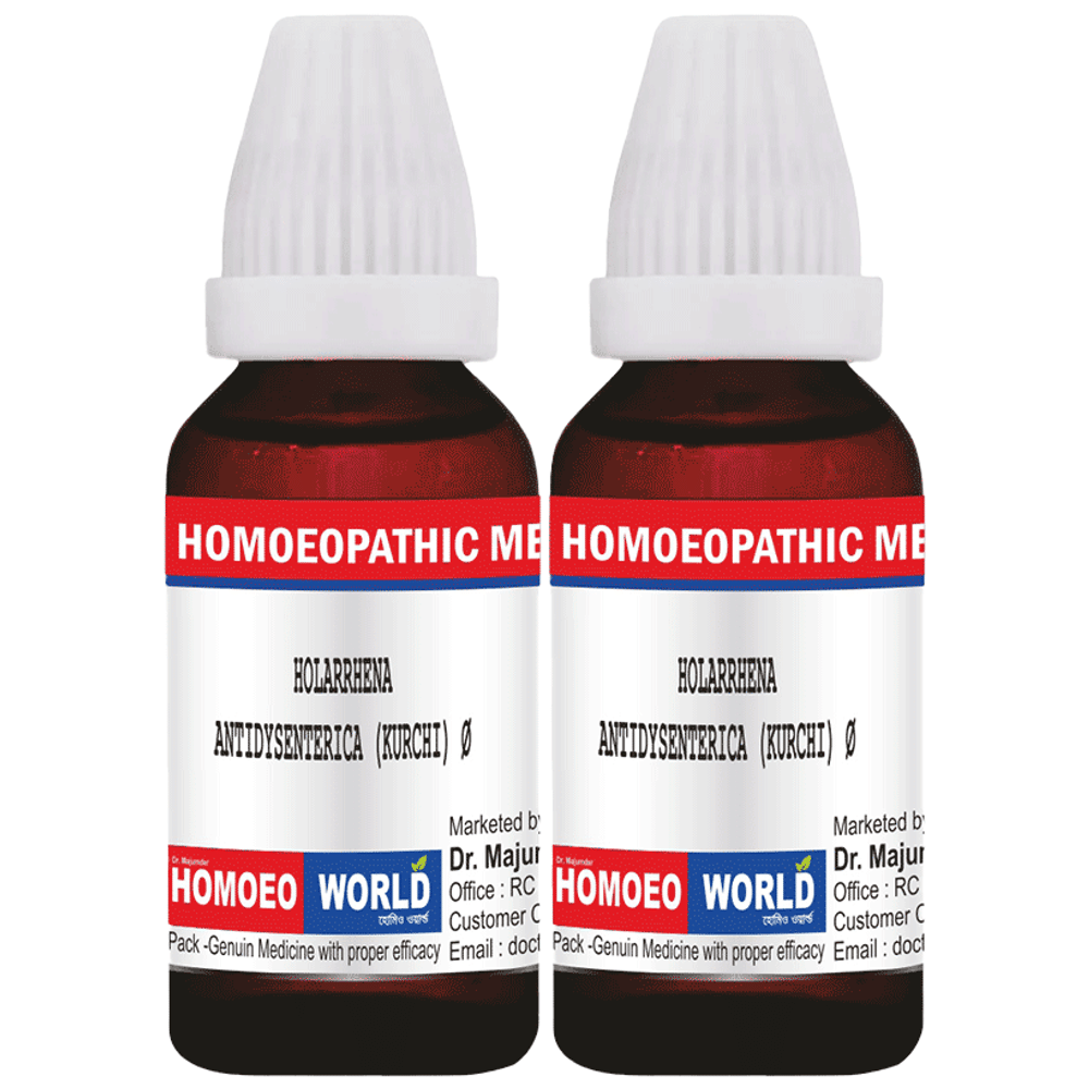 Dr. Majumder Homeo World Holarrhena Antidysenterica Kurchi Mother Tincture (30ml Each) Q combo pack of 2 bottles