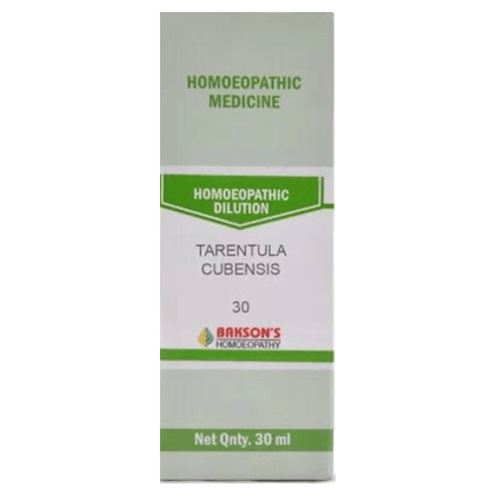 Bakson's Homeopathy Tarentula Cubensis Dilution 30 bottle of 30 ml Dilution
