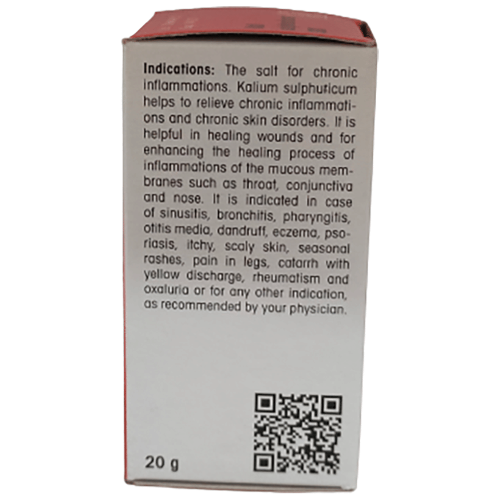 Dr Reckeweg &Co.gmbH Kali Sulphuricum Biochemic Tablet 30X bottle of 20 gm Biochemic Tablet