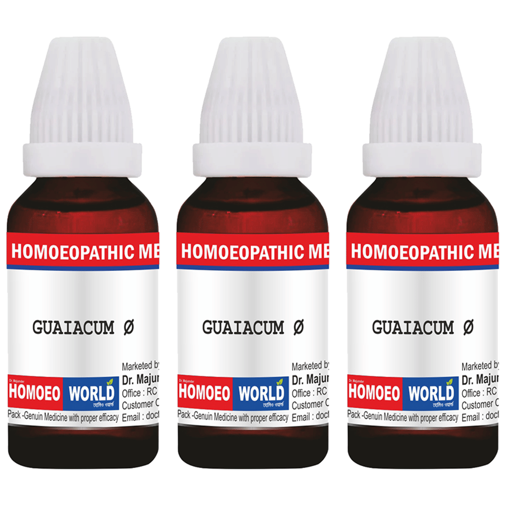 Dr. Majumder Homeo World Guaiacum Mother Tincture (30ml Each) Q combo pack of 3 bottles