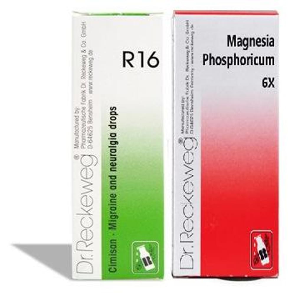 Dr. Reckeweg Migraine Care Combo (R16 + Magnesia Phosphoricum Biochemic Tablet 6X) packet of 1 Kit Dr. Reckeweg Migraine Care Combo (R16 + Magnesia Phosphoricum Biochemic Tablet 6X) packet of 1 Kit
