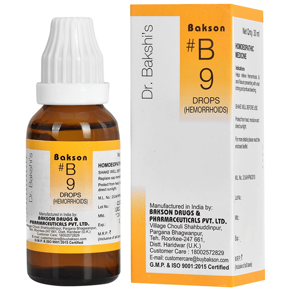 Bakson B9 Hemorrhoids Drop bottle of 30 ml Drop