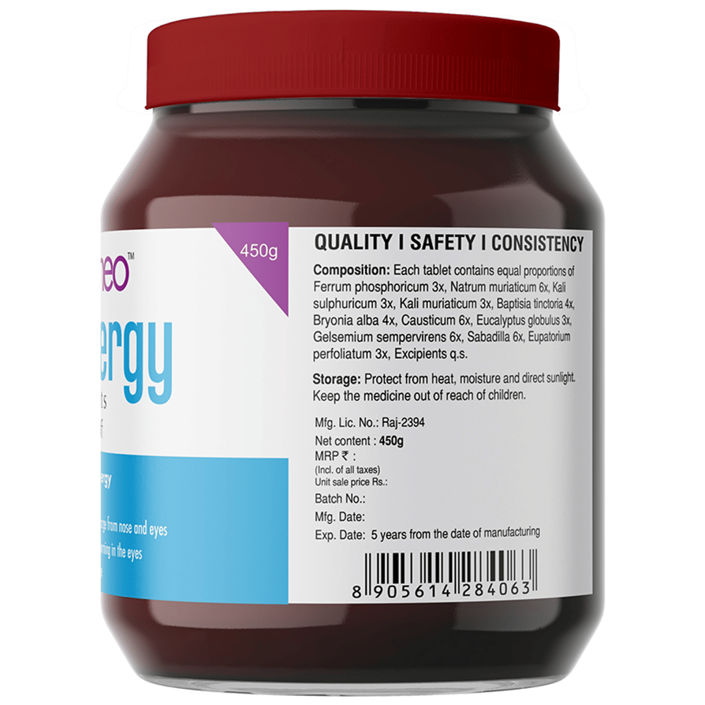 Bjain Omeo Allergy Tablet bottle of 450 gm Tablet