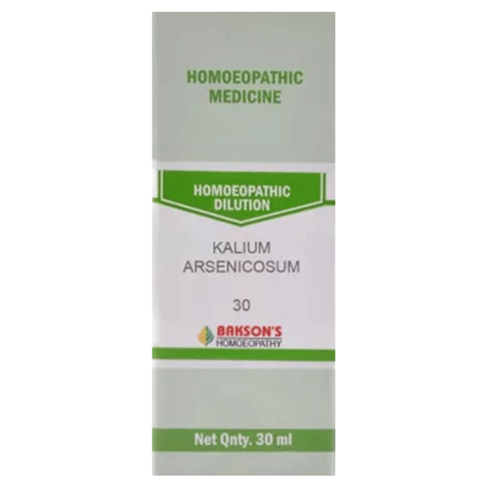 Bakson's Homeopathy Kalium Arsenicosum Dilution 30 bottle of 30 ml Dilution