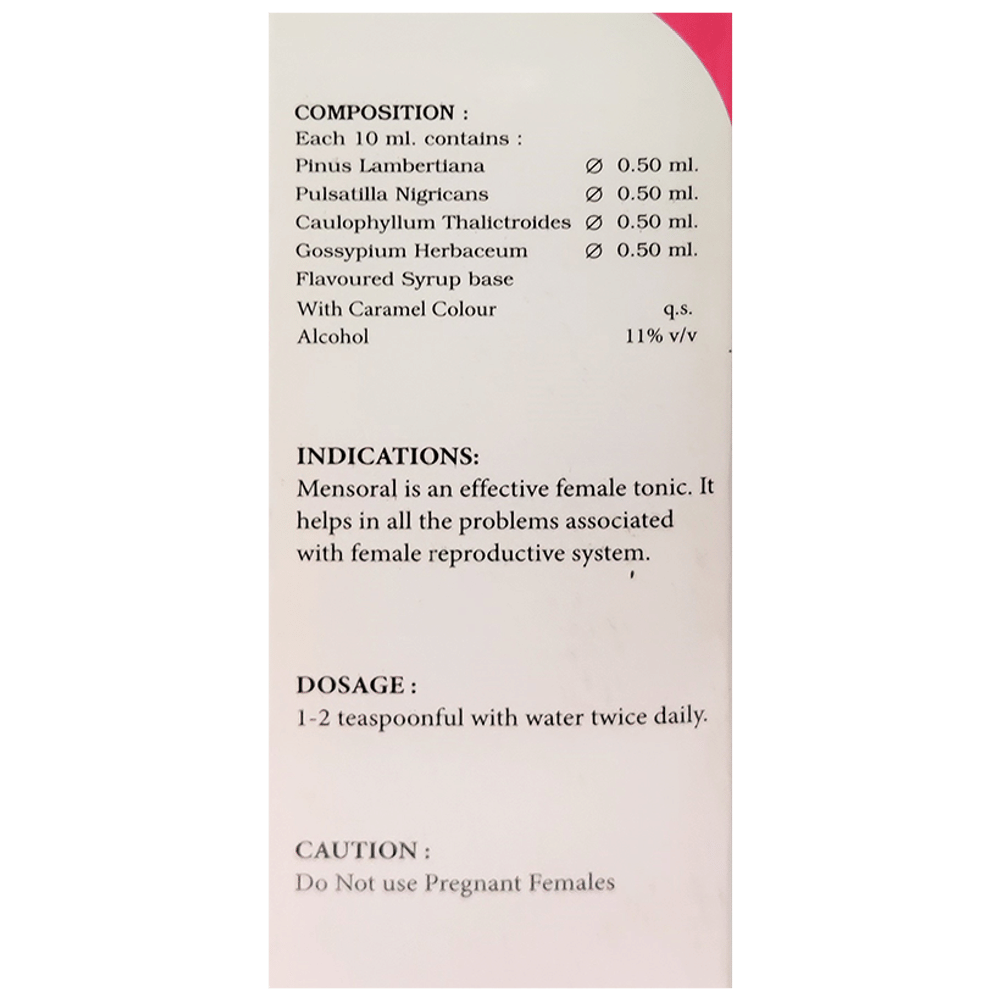 LDD Bioscience Mensoral Syrup bottle of 115 ml Syrup