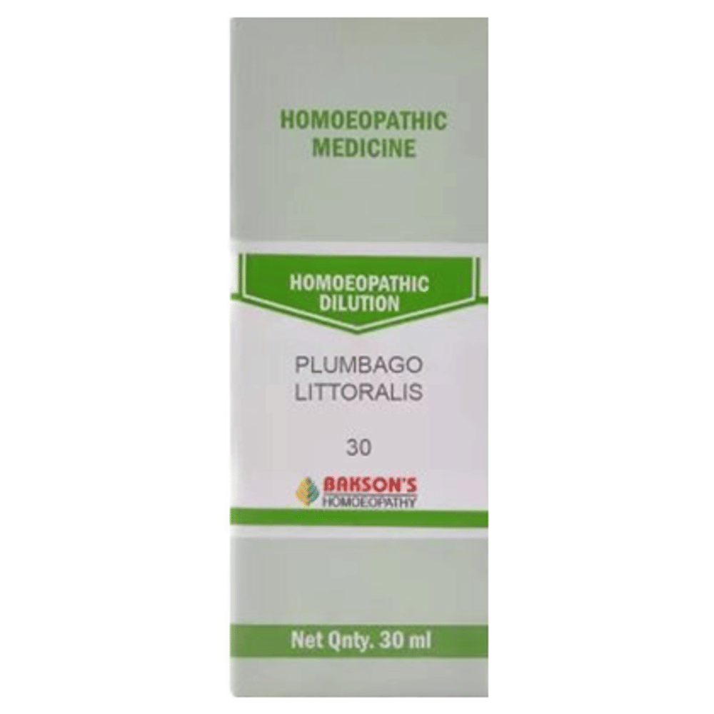 Bakson's Homeopathy Plumbago Littoralis Dilution 30 bottle of 30 ml Dilution Bakson's Homeopathy Plumbago Littoralis Dilution 30 bottle of 30 ml Dilution