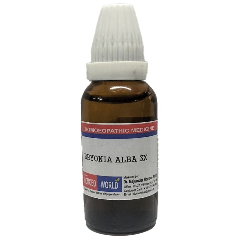 Dr. Majumder Homeo World Bryonia Alba Dilution 3X (30ml Each) combo pack of 3 bottles