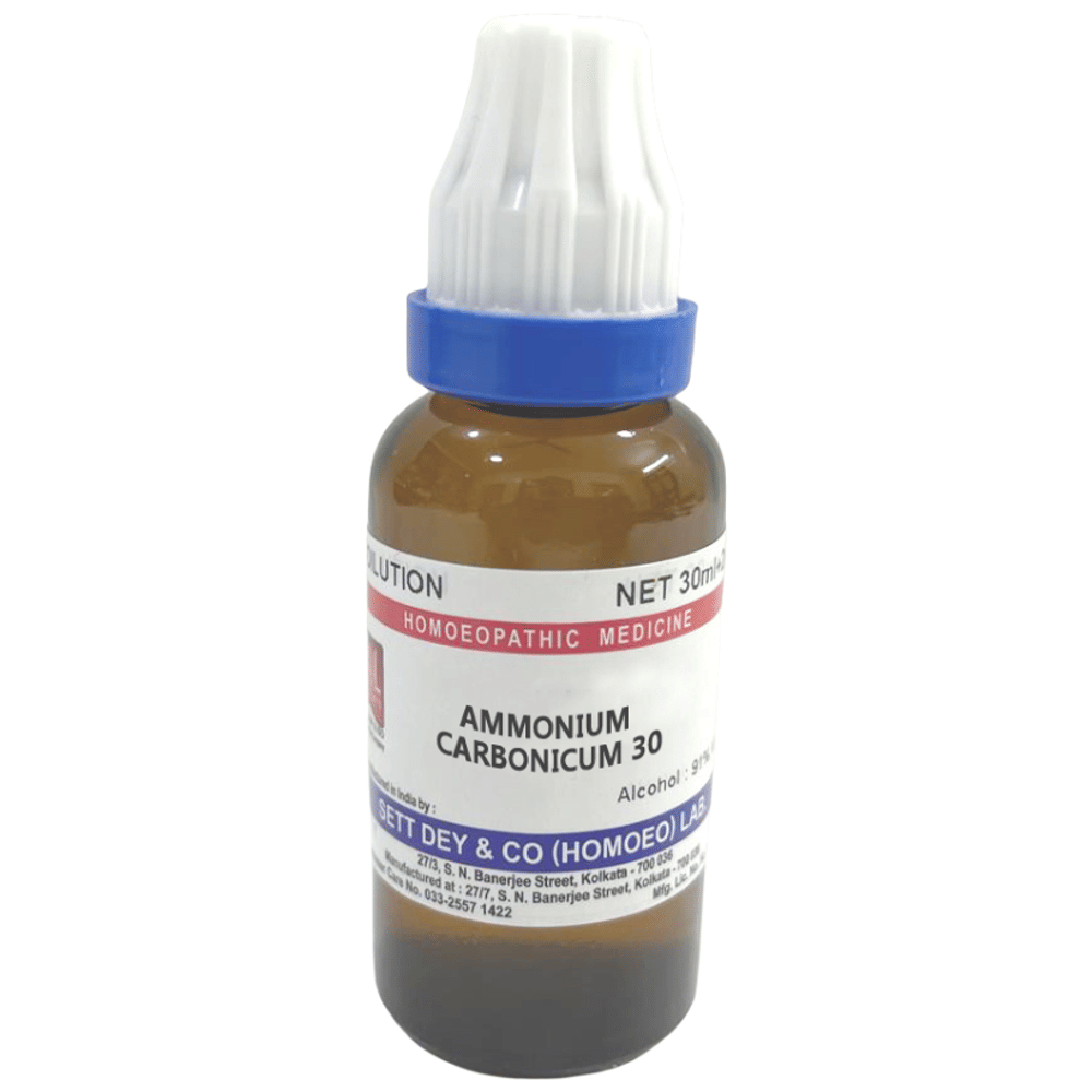 Sett Dey Ammonium Carbonicum Dilution 30 bottle of 30 ml Dilution Sett Dey Ammonium Carbonicum Dilution 30 bottle of 30 ml Dilution