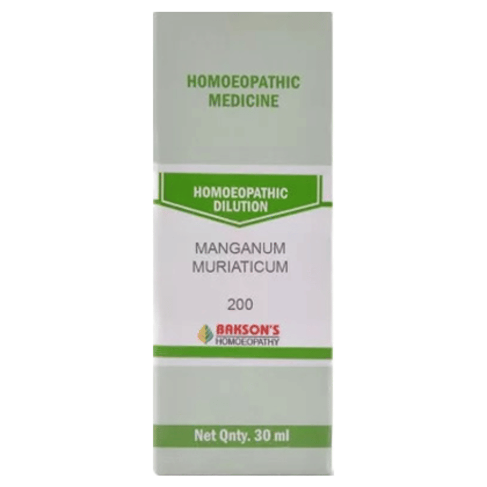 Bakson's Homeopathy Manganum Muriaticum Dilution 200 bottle of 30 ml Dilution
