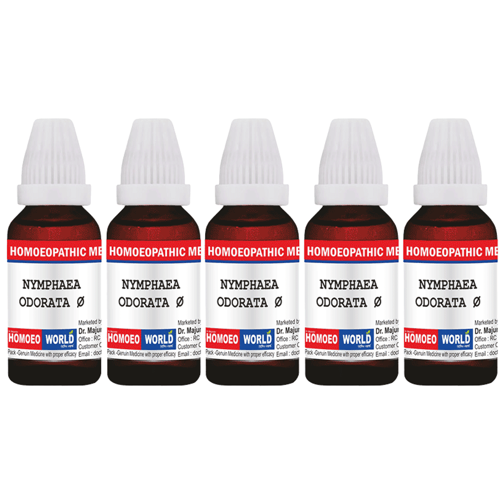 Dr. Majumder Homeo World Nymphaea Odorata Mother Tincture (30ml Each) Q combo pack of 5 bottles