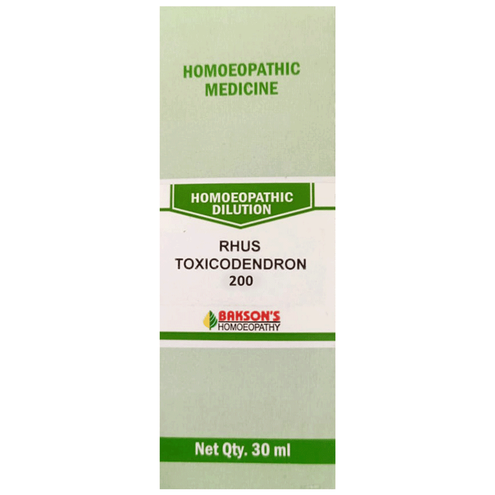 Bakson's Homeopathy Rhus Toxicodendron Dilution 200 bottle of 30 ml Dilution