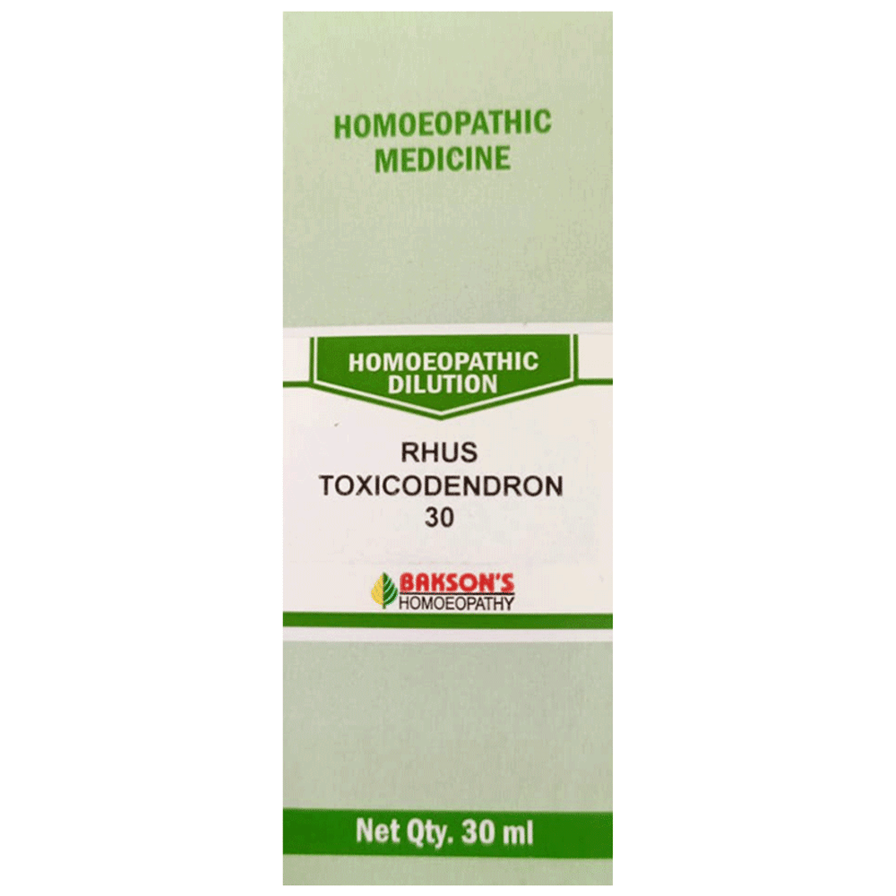 Bakson's Homeopathy Rhus Toxicodendron Dilution 30 CH bottle of 30 ml Dilution