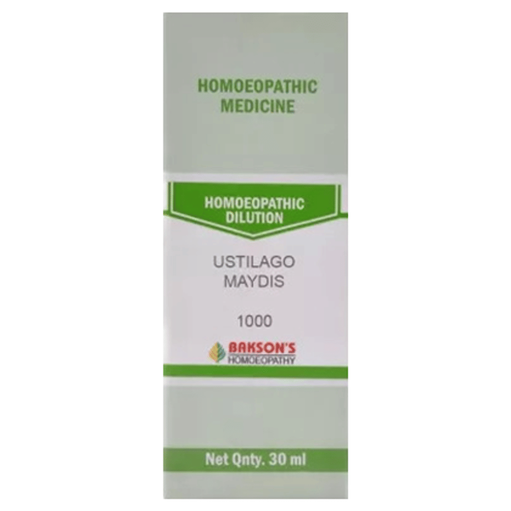 Bakson's Homeopathy Ustilago Maydis Dilution 1000 CH bottle of 30 ml Dilution Bakson's Homeopathy Ustilago Maydis Dilution 1000 CH bottle of 30 ml Dilution