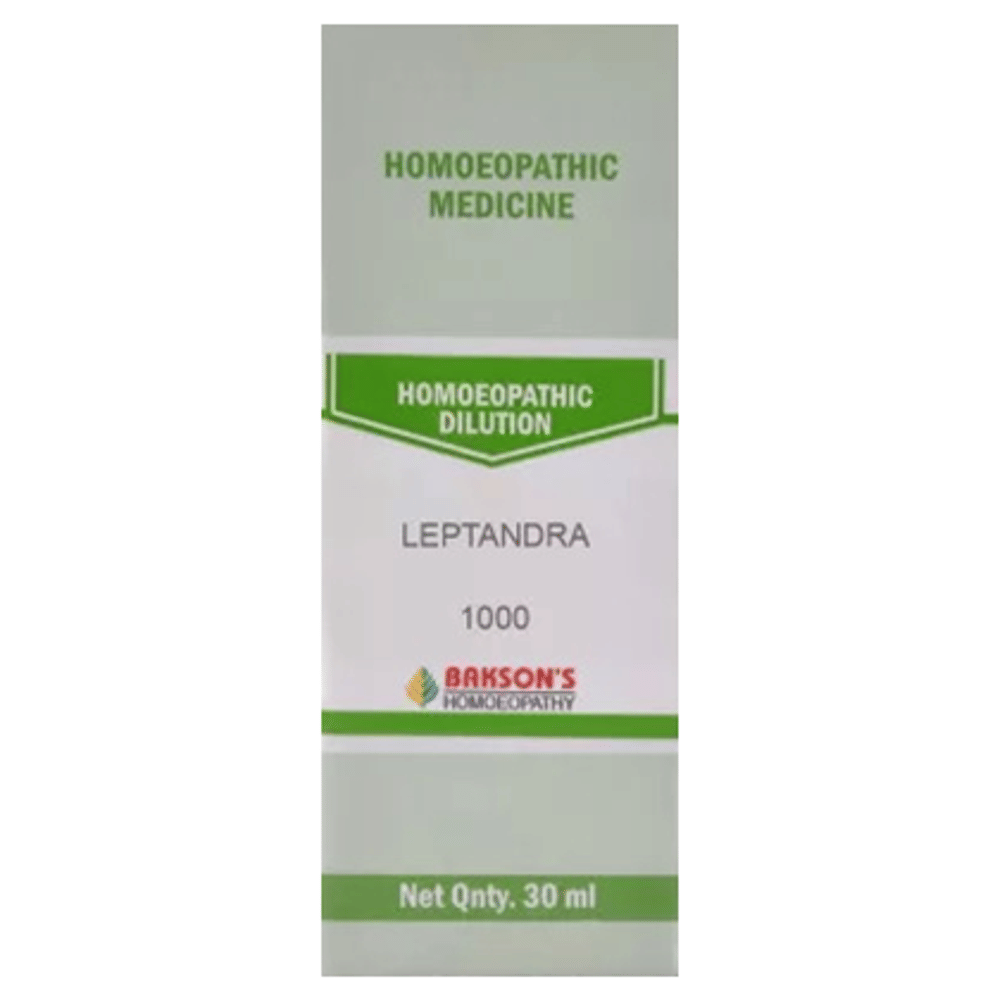 Bakson's Homeopathy Leptandra Dilution 1000 CH bottle of 30 ml Dilution Bakson's Homeopathy Leptandra Dilution 1000 CH bottle of 30 ml Dilution