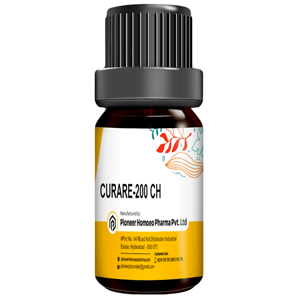 Pioneer Pharma Curare Globules Pellets Multidose Pills 200 CH bottle of 150 tablets