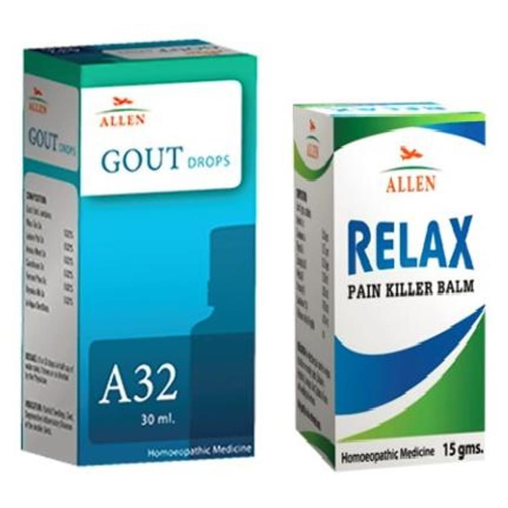 Allen Anti Gout Combo (A32 + Relax Pain Killer Balm) packet of 1 Kit