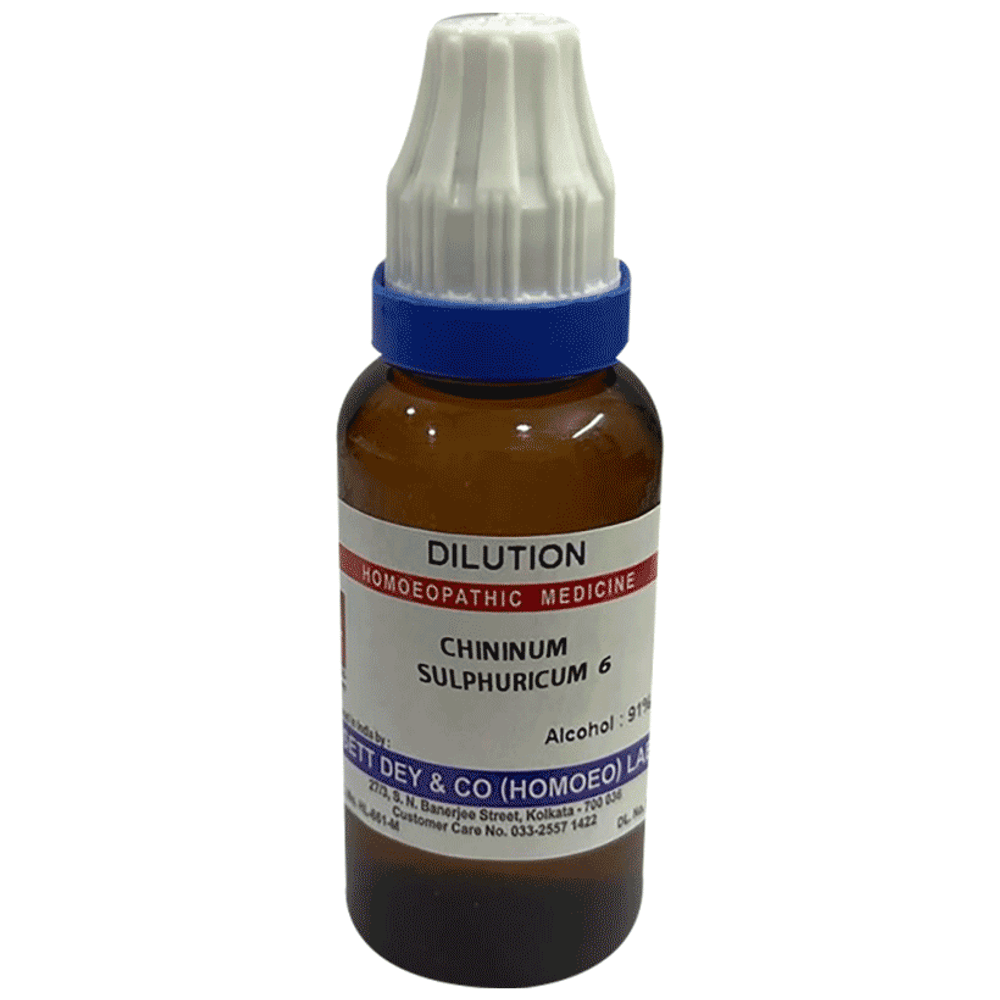 Sett Dey Chininum Sulphuricum Dilution 6 bottle of 30 ml Dilution