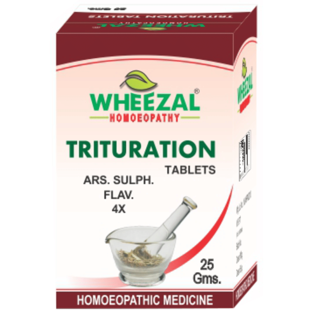 Wheezal Ars. Sulph. Flav. Trituration Tablet 4X bottle of 25 gm Trituration Tablet