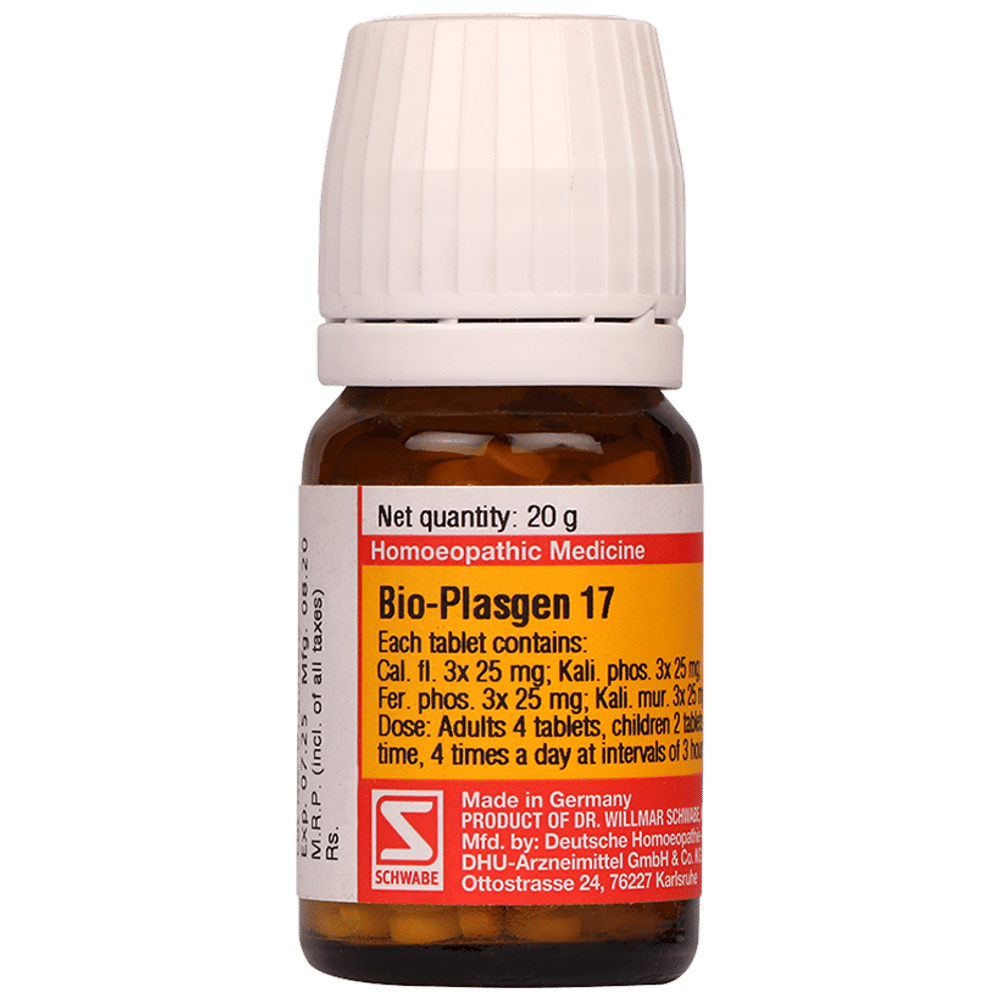 Dr Willmar Schwabe Germany Bio-Plasgen 17 Tablet bottle of 20 gm Tablet