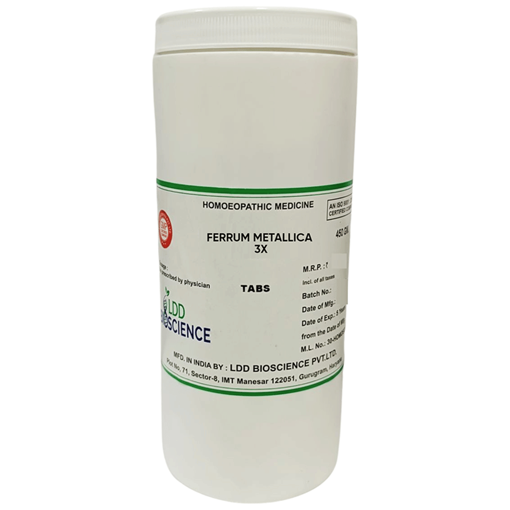 LDD Bioscience Ferrum Metallica 3X bottle of 450 gm Tablet