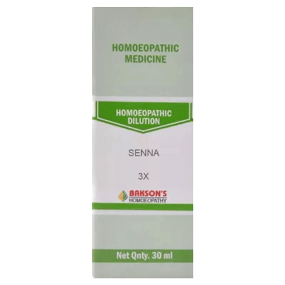 Bakson's Homeopathy Senna Dilution 3X bottle of 30 ml Dilution